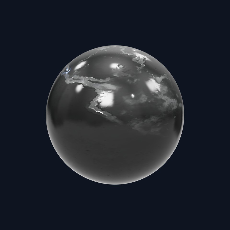 Black Marble Glossy HQ PBR Textures Set